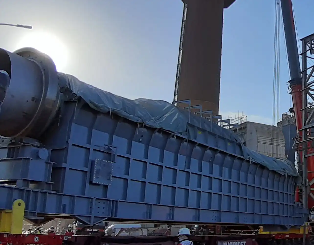 biochar pyrolysis furnace at construction site